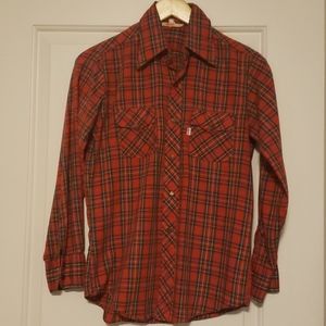Vintage Levi's plaid long sleeve blouse XS